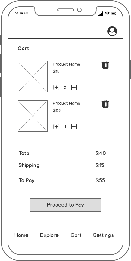 Wireframe example app