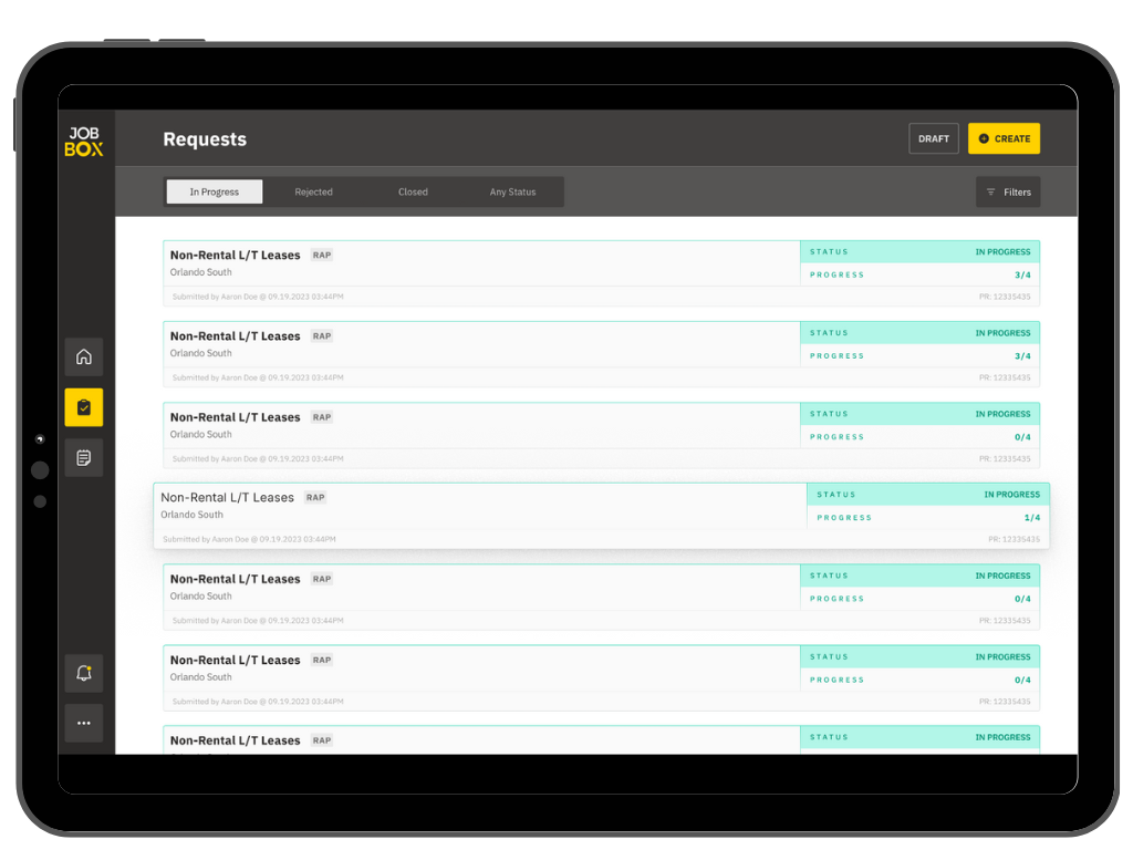 JobBox enterprise mobile app UI design