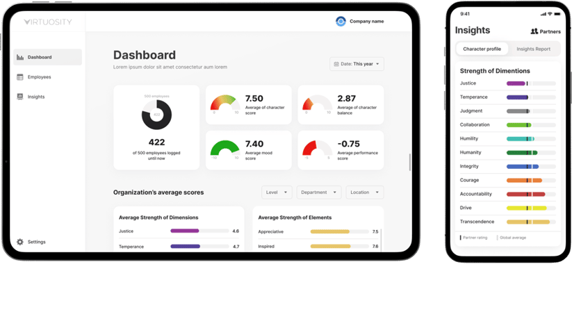 Screenshot of the Virtuosity mobile app, showing the daily exercises screen.